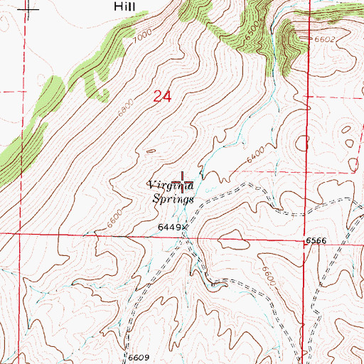 Topographic Map of Virginia Springs, MT