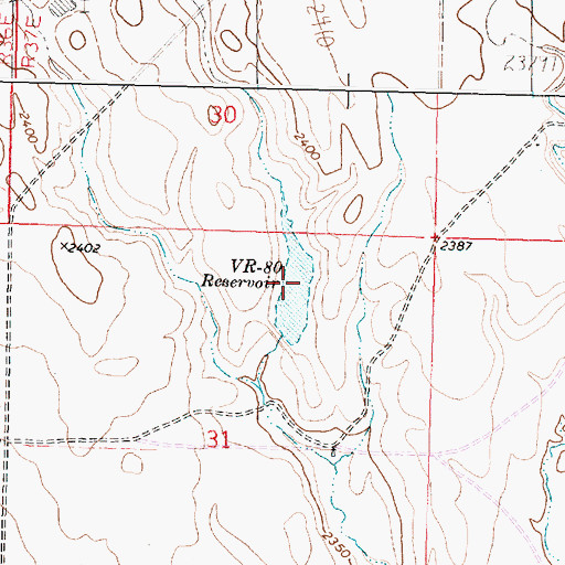 Topographic Map of VR-80 Reservoir, MT
