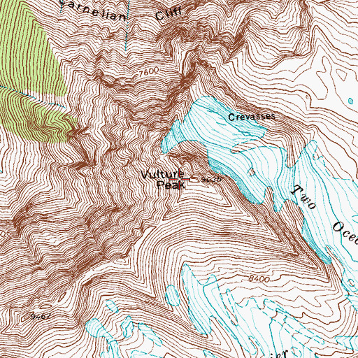Topographic Map of Vulture Peak, MT
