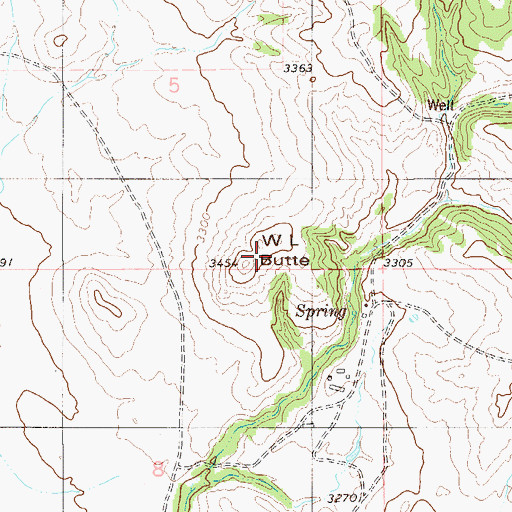 Topographic Map of W L Butte, MT
