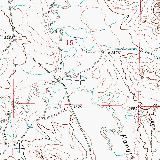 Topographic Map of Waddle Creek, MT