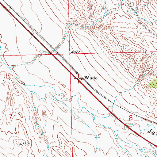 Topographic Map of Wade, MT