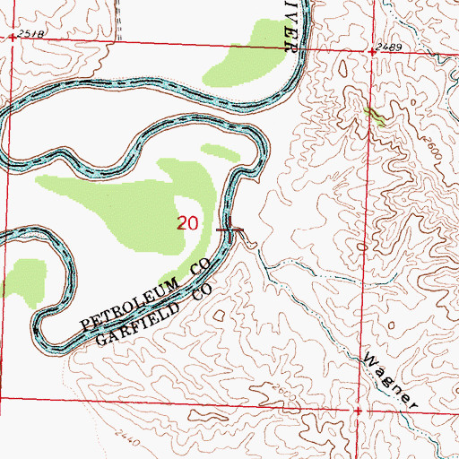 Topographic Map of Wagner Coulee, MT