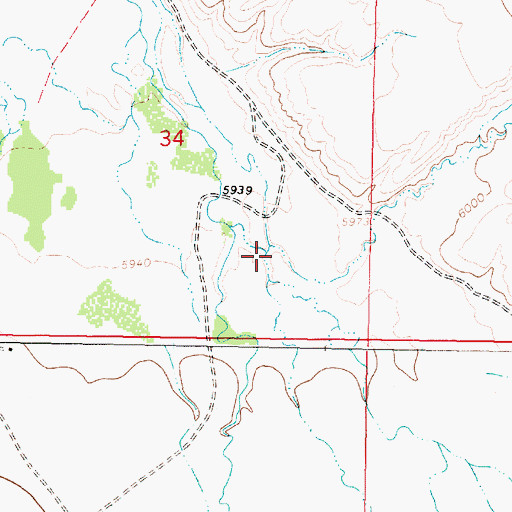Topographic Map of Wagner Creek, MT
