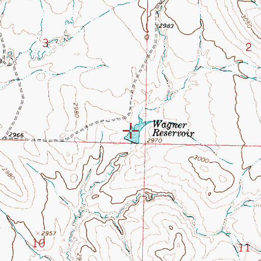 Topographic Map of Wagner Reservoir, MT