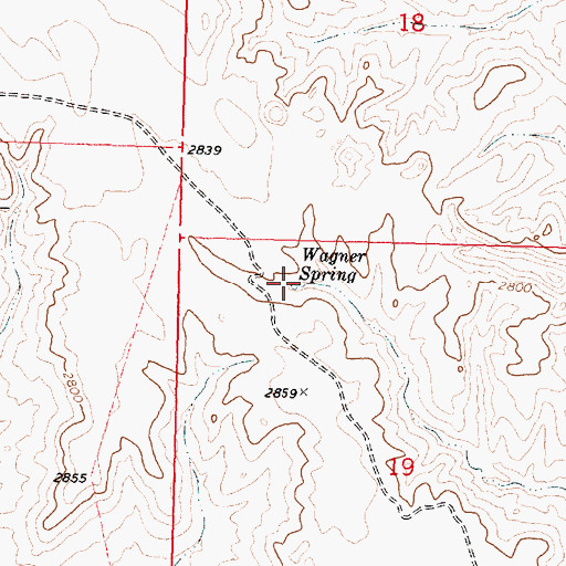 Topographic Map of Wagner Spring, MT