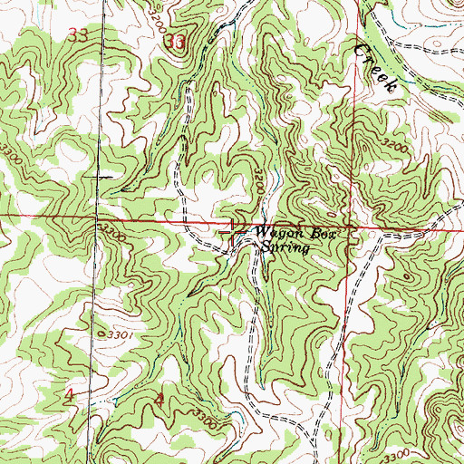 Topographic Map of Wagon Box Spring, MT