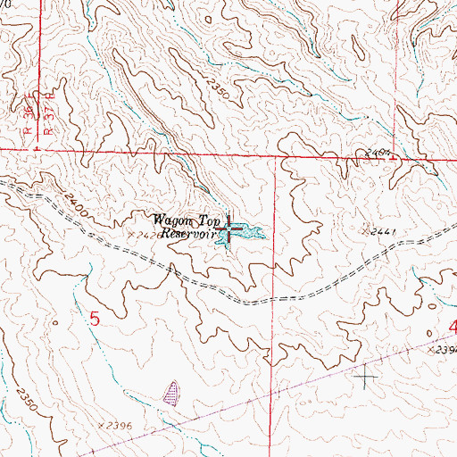 Topographic Map of Wagon Top Reservoir, MT