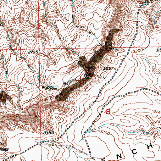 Topographic Map of Wagon Wheel Trail, MT
