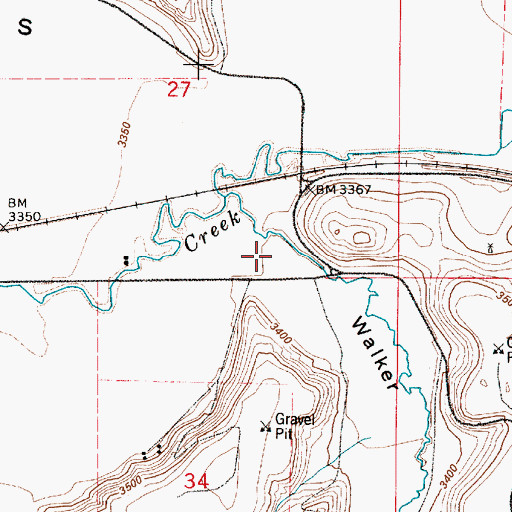 Topographic Map of Walker Coulee, MT