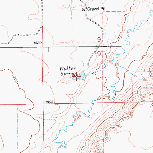 Topographic Map of Walker Spring, MT