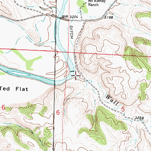 Topographic Map of Wall Creek, MT