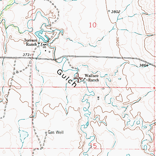 Topographic Map of Wallace Ranch, MT