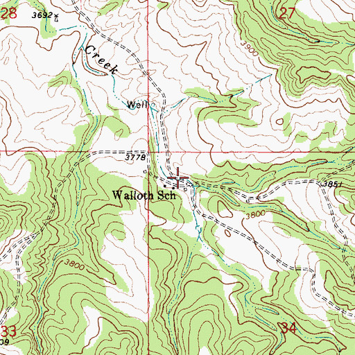 Topographic Map of Walloth School (historical), MT
