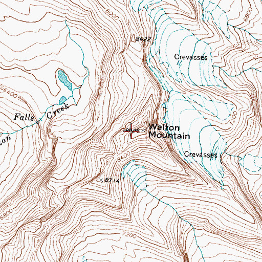 Topographic Map of Walton Mountain, MT