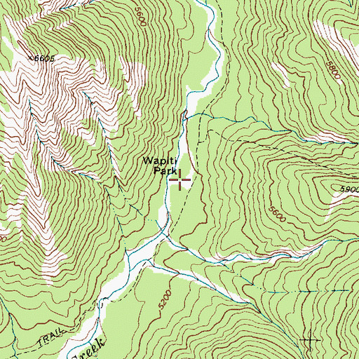 Topographic Map of Wapiti Park, MT