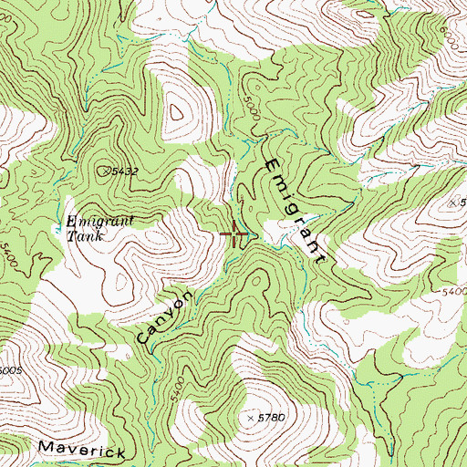 Topographic Map of Maverick Canyon, AZ