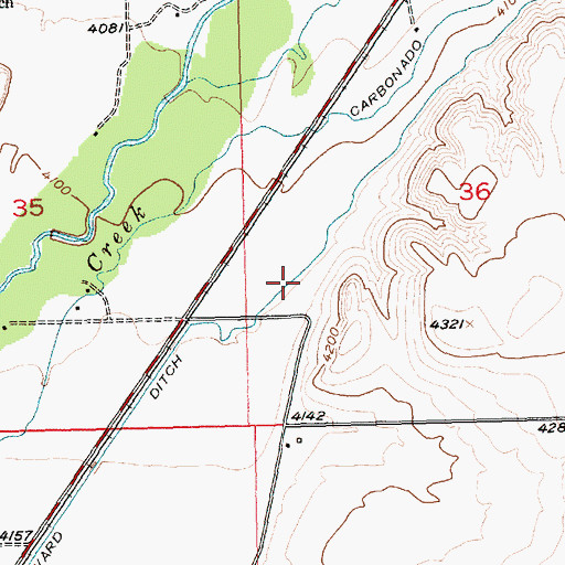 Topographic Map of Ward Ditch, MT