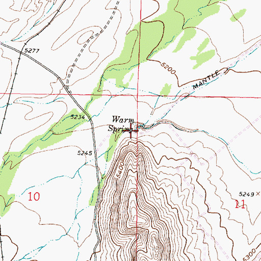 Topographic Map of Warm Spring, MT