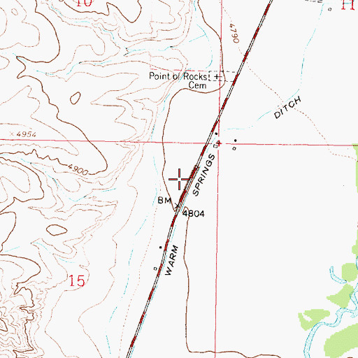 Topographic Map of Warm Springs Ditch, MT