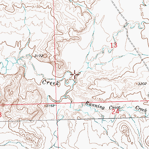 Topographic Map of Warneke Coulee, MT