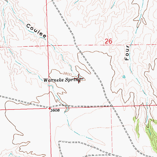 Topographic Map of Warneke Spring, MT