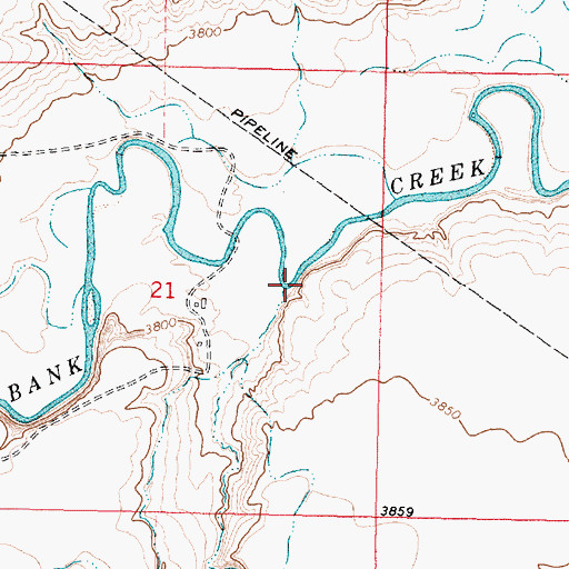 Topographic Map of Wasteway Coulee, MT
