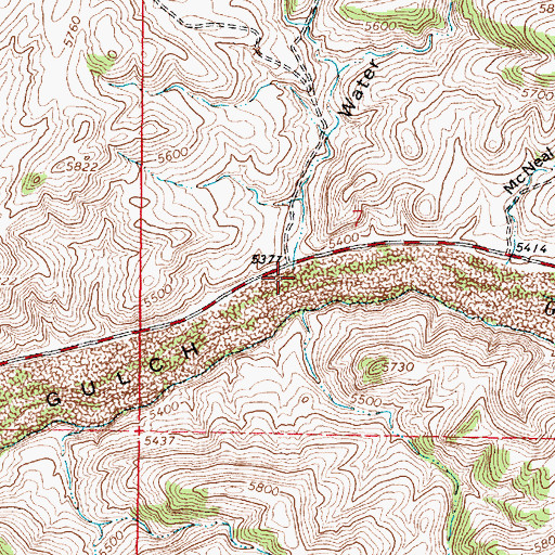 Topographic Map of Water Gulch, MT