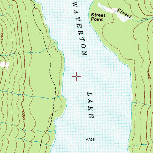 Topographic Map of Upper Waterton Lake, MT