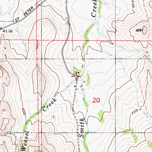 Topographic Map of Weasel Creek, MT