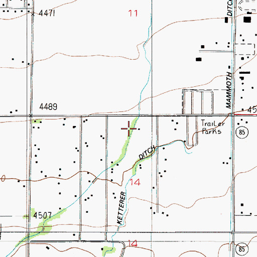 Topographic Map of Weaver Ditch, MT
