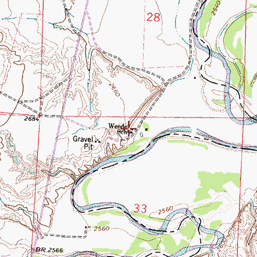 Topographic Map of Weede School (historical), MT