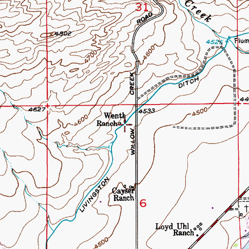 Topographic Map of Wenth Ranch, MT