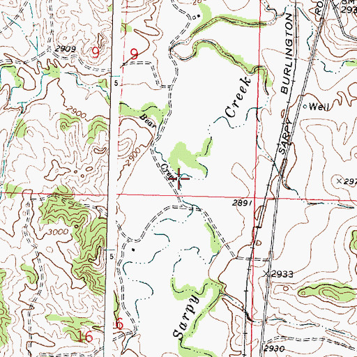 Topographic Map of West Bear Creek, MT