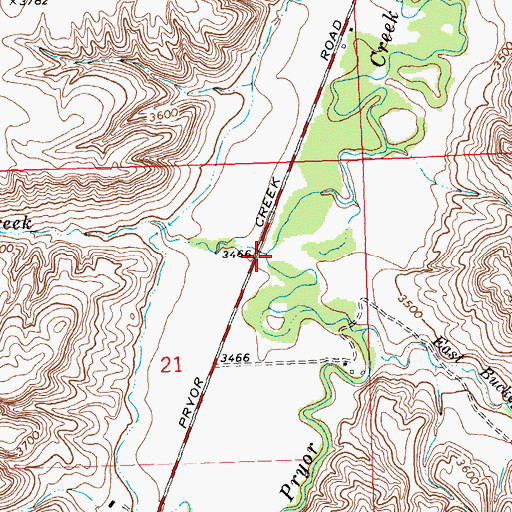 Topographic Map of West Buckeye Creek, MT