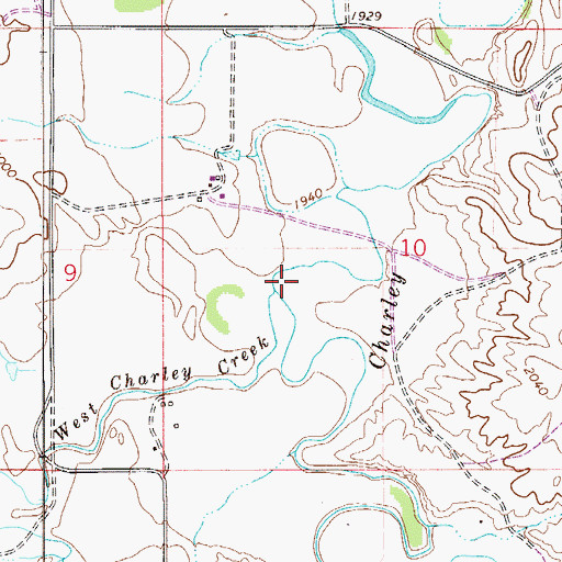 Topographic Map of West Charlie Creek, MT