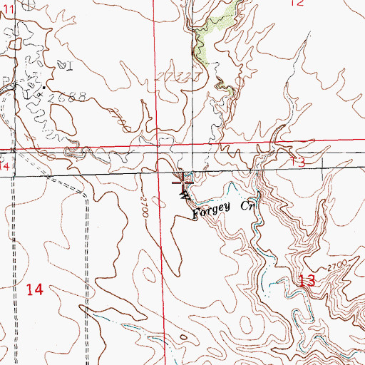 Topographic Map of West Forgey Creek, MT
