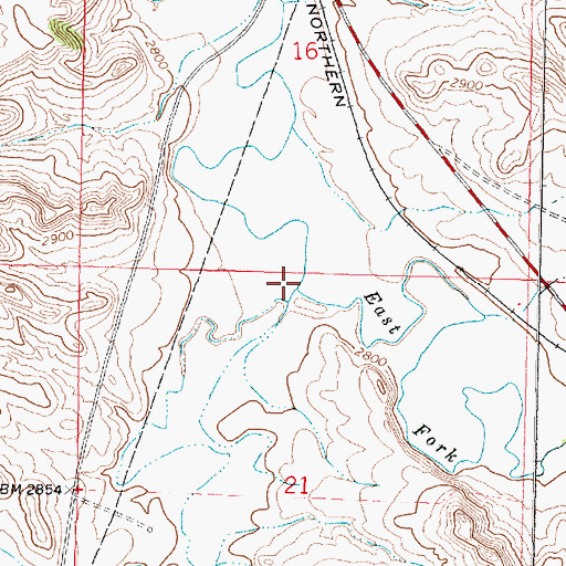 Topographic Map of West Fork Armells Creek, MT