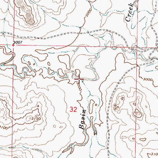 Topographic Map of West Fork Basin Creek, MT