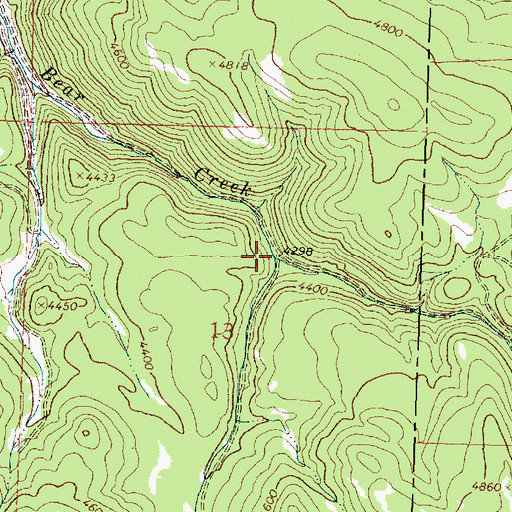 Topographic Map of West Fork Bear Creek, MT