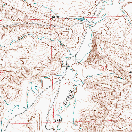 Topographic Map of West Fork Big Woody Creek, MT