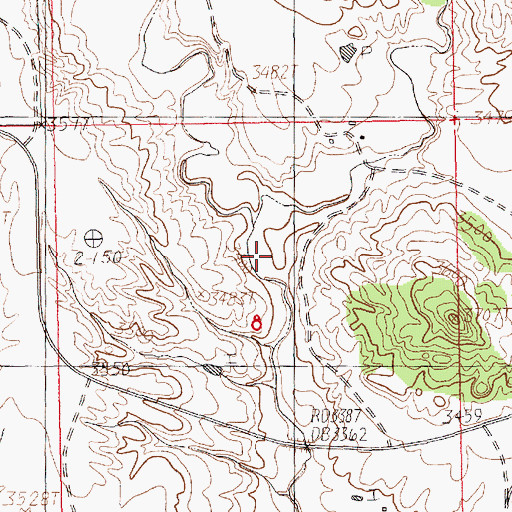 Topographic Map of West Fork Black Coulee, MT