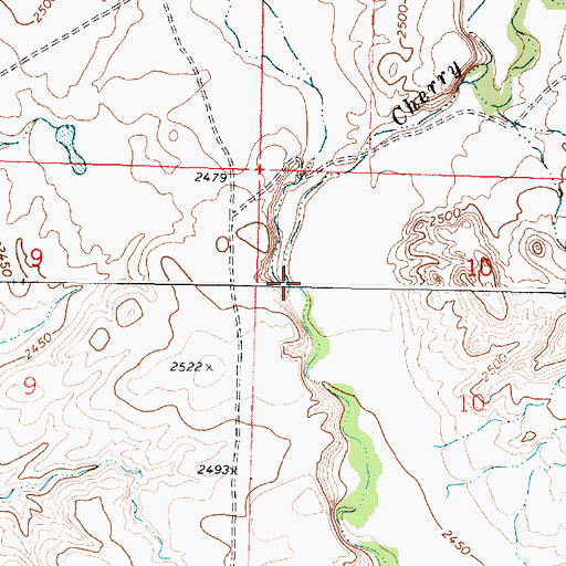 Topographic Map of West Fork Cherry Creek, MT
