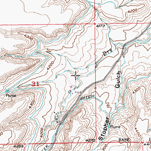 Topographic Map of West Fork Dry Creek, MT