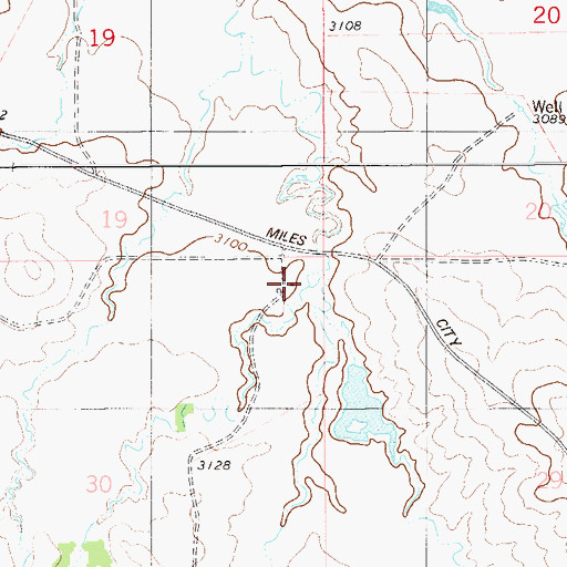 Topographic Map of West Fork Hanley Creek, MT