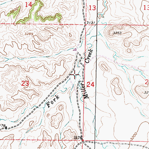 Topographic Map of West Fork Miller Creek, MT