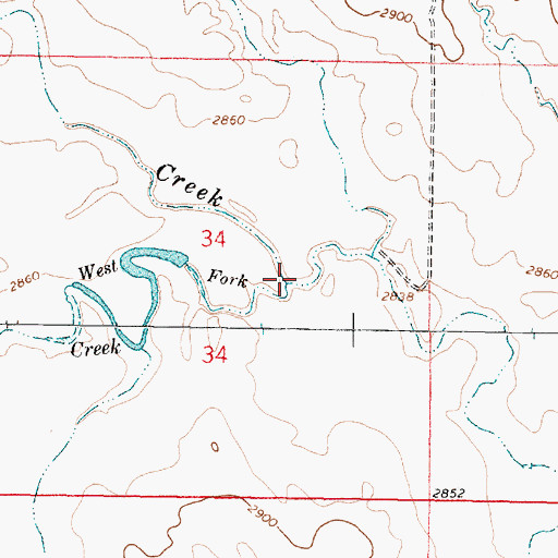 Topographic Map of West Fork North Sunday Creek, MT
