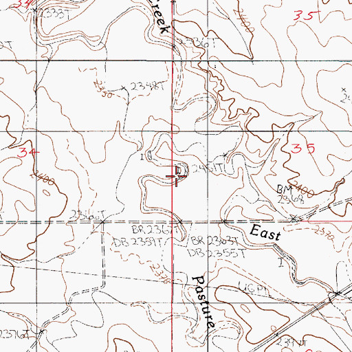Topographic Map of West Fork Pasture Creek, MT
