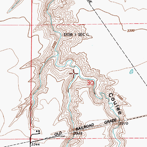 Topographic Map of West Fork Rogers Coulee, MT
