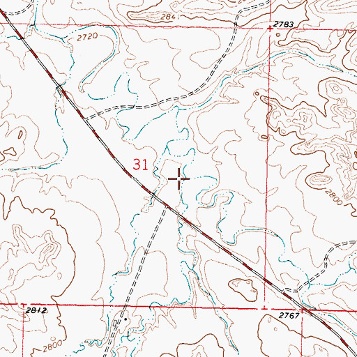 Topographic Map of West Fork Second Creek, MT